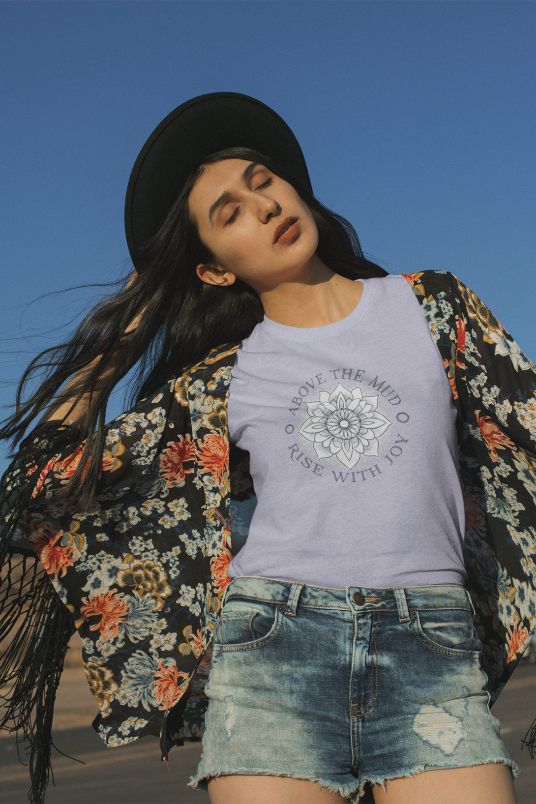 Mandala Lotus Printed T-Shirt For Women - WowWaves - 4
