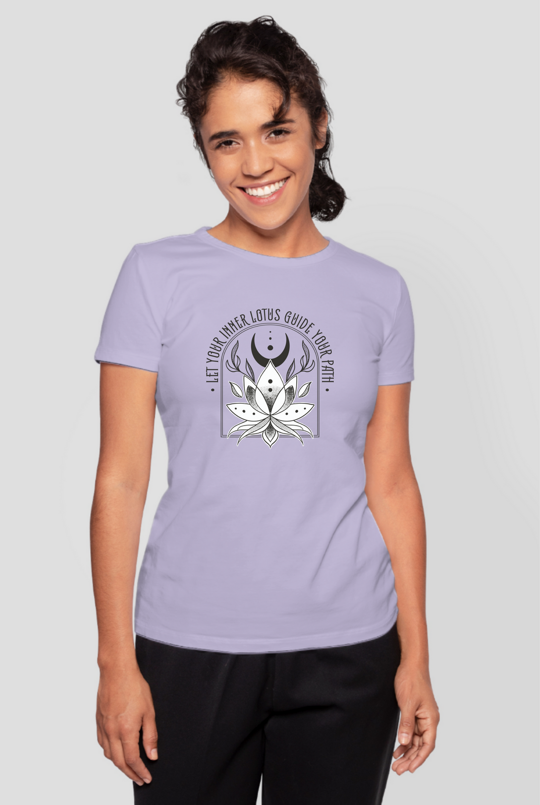 Inner Lotus Flower Printed T-Shirt For Women - WowWaves - 8