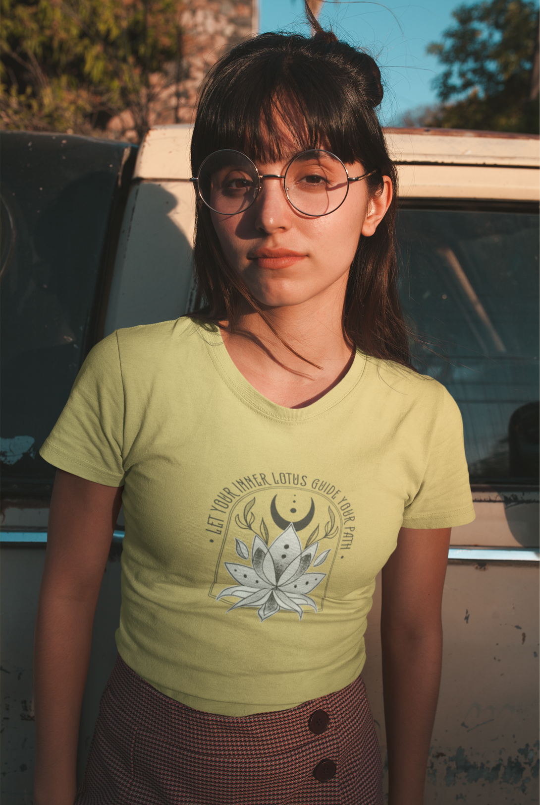 Inner Lotus Flower Printed T-Shirt For Women - WowWaves - 6