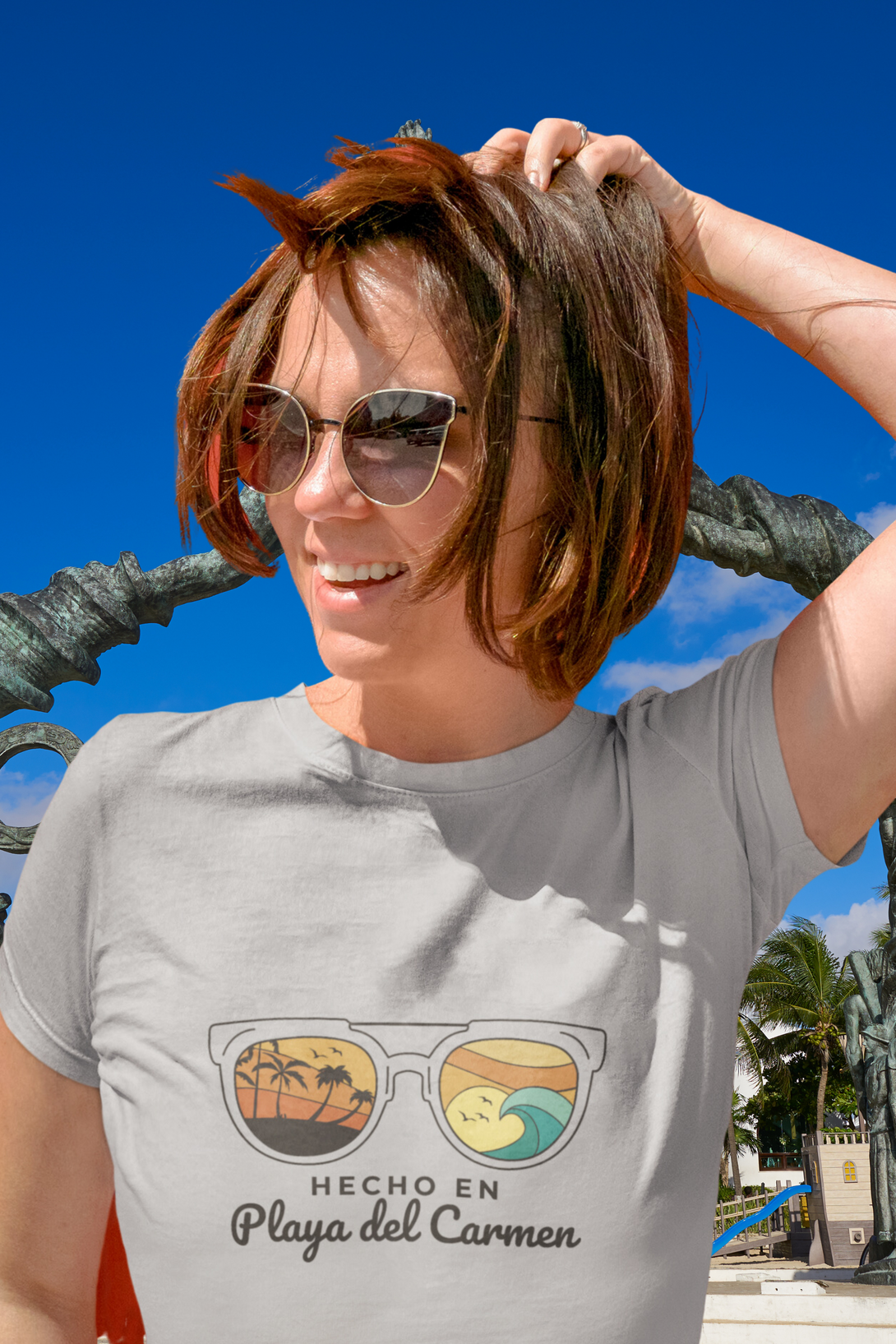 Made In Playa Del Carmen Printed T-Shirt For Women - WowWaves - 7