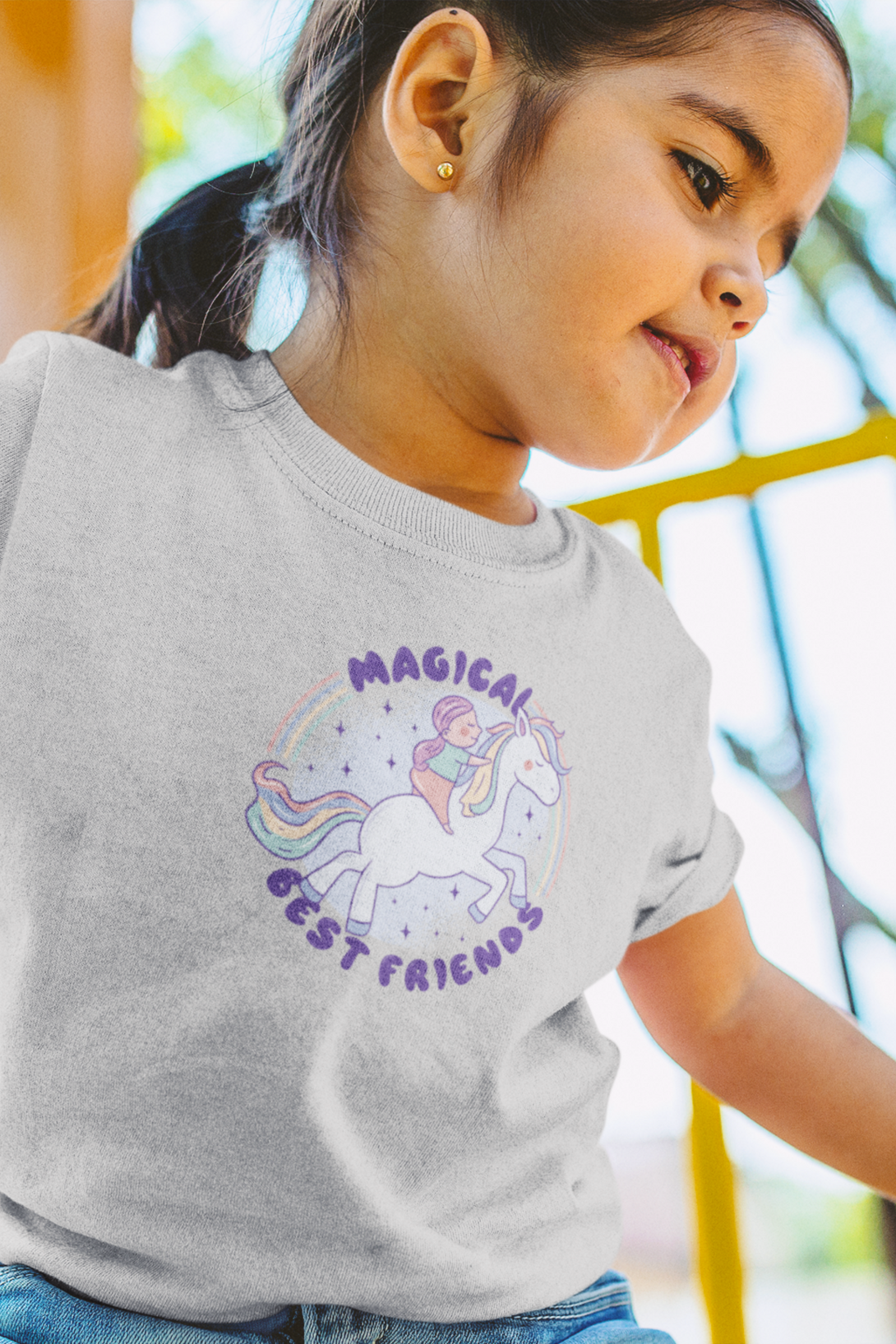 Magical Friend Printed T-Shirt For Girl - WowWaves - 9