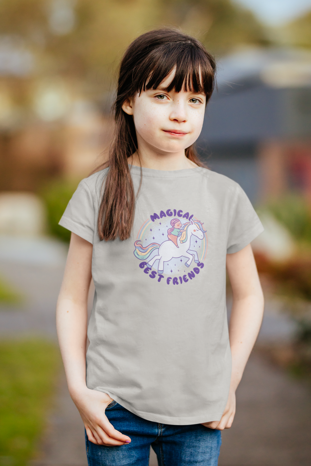 Magical Friend Printed T-Shirt For Girl - WowWaves - 7