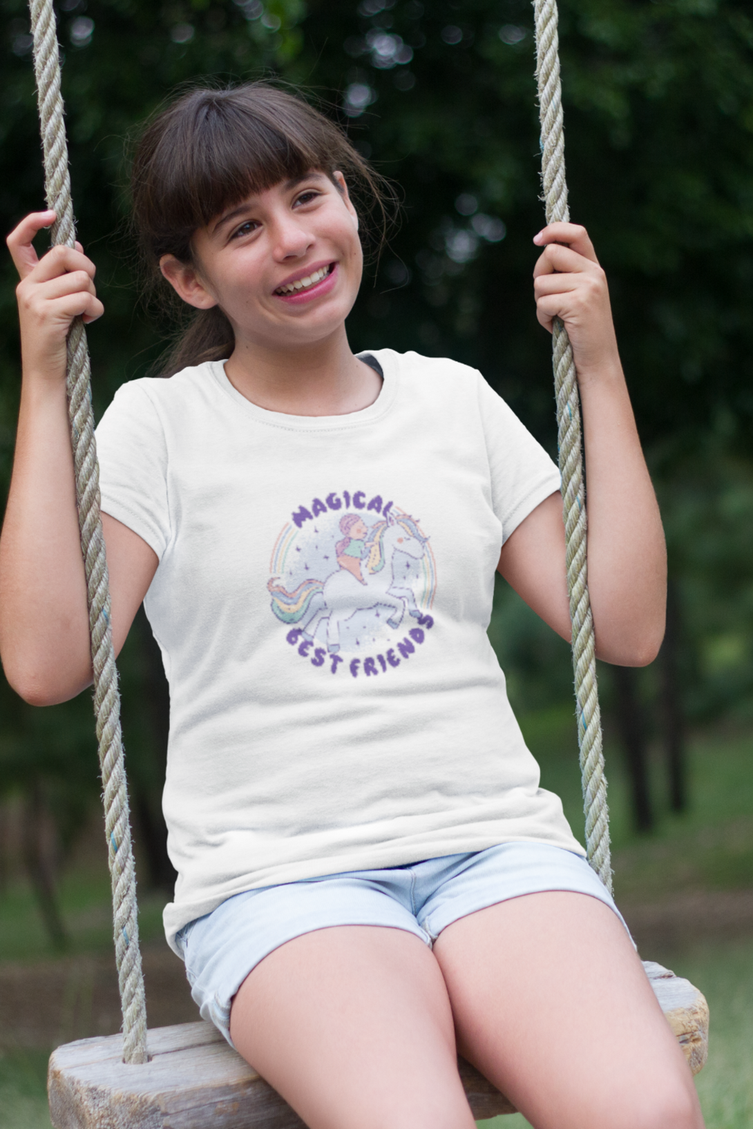 Magical Friend Printed T-Shirt For Girl - WowWaves - 6