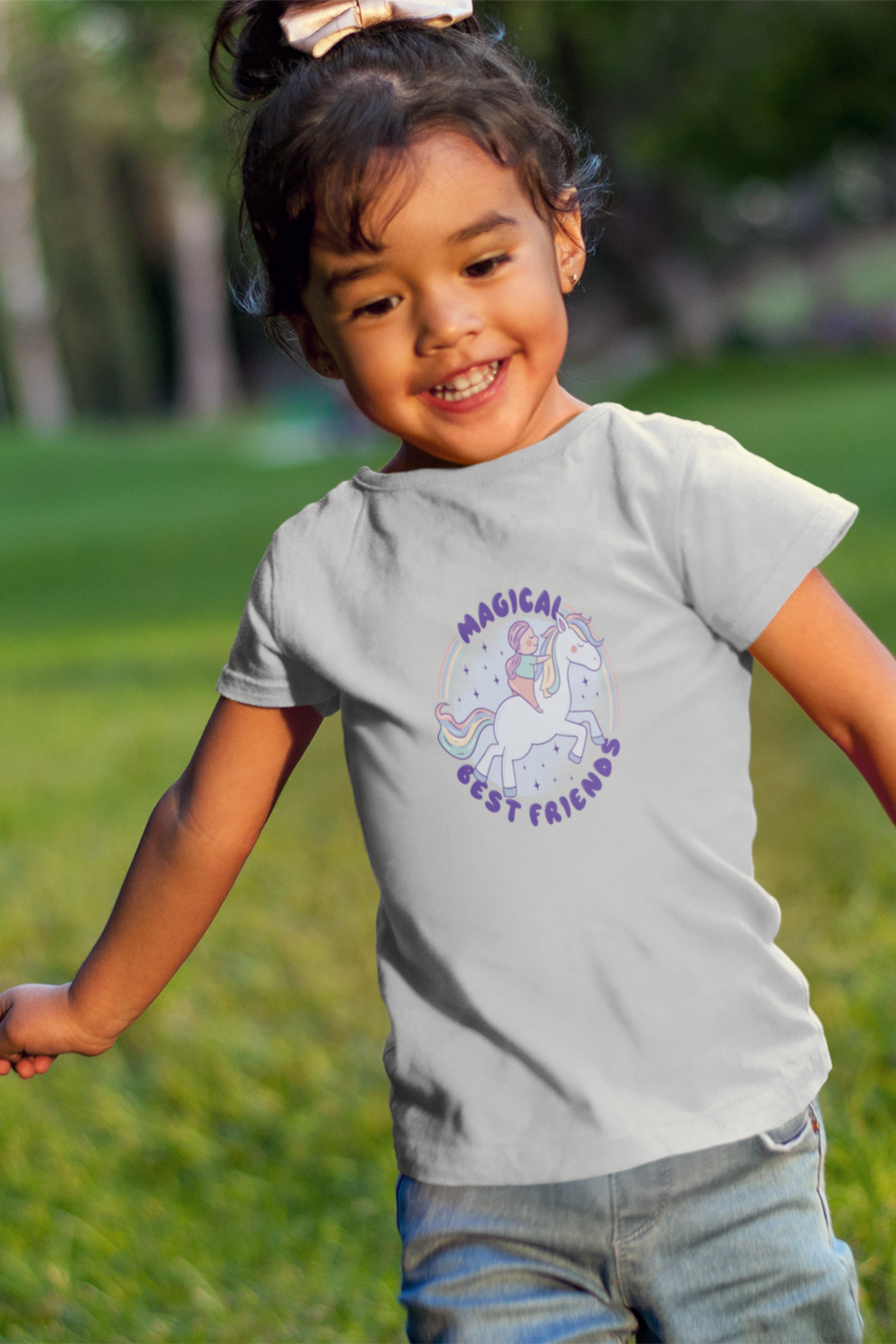 Magical Friend Printed T-Shirt For Girl - WowWaves - 8