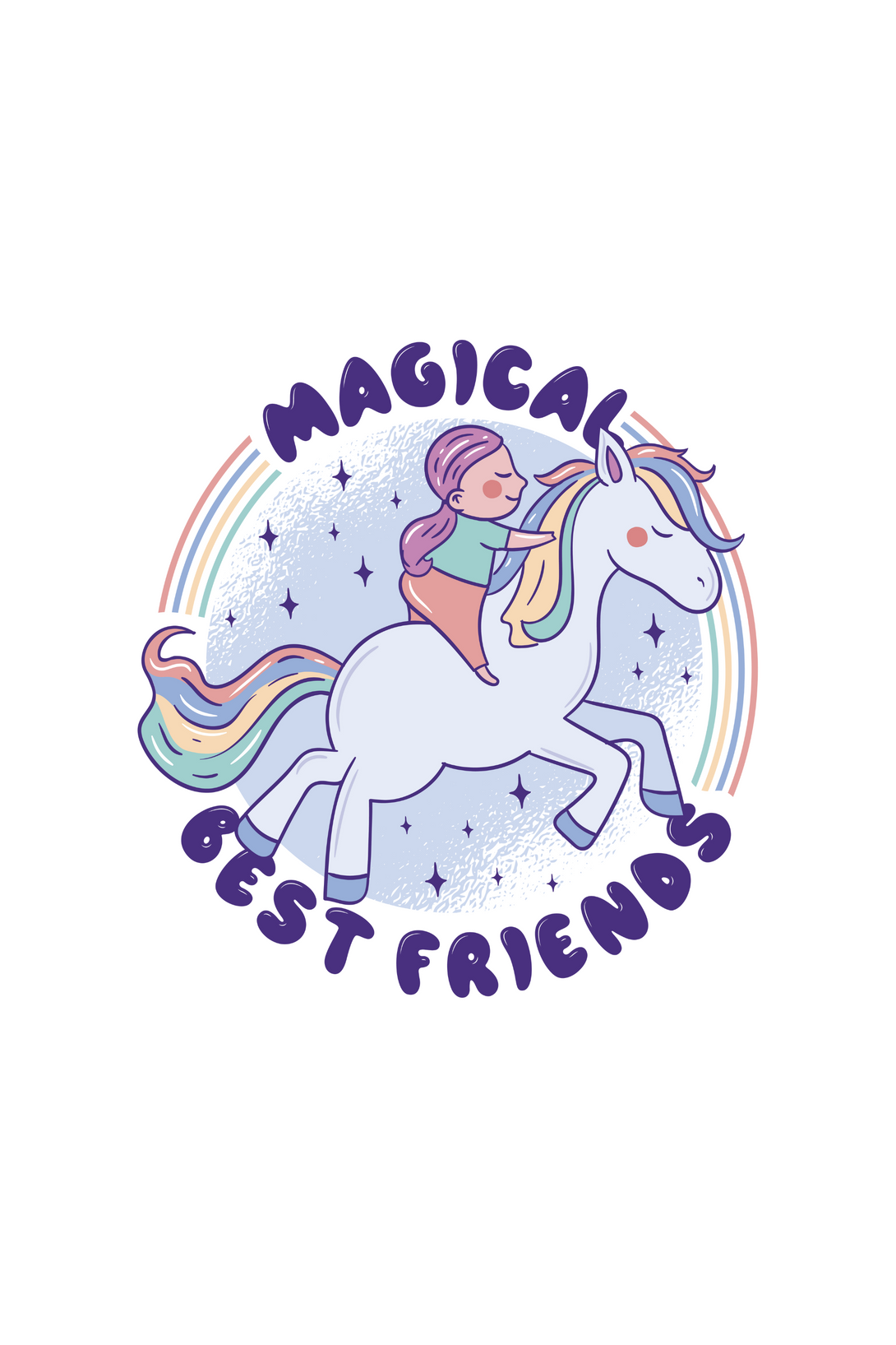 Magical Friend Printed T-Shirt For Girl - WowWaves - 1