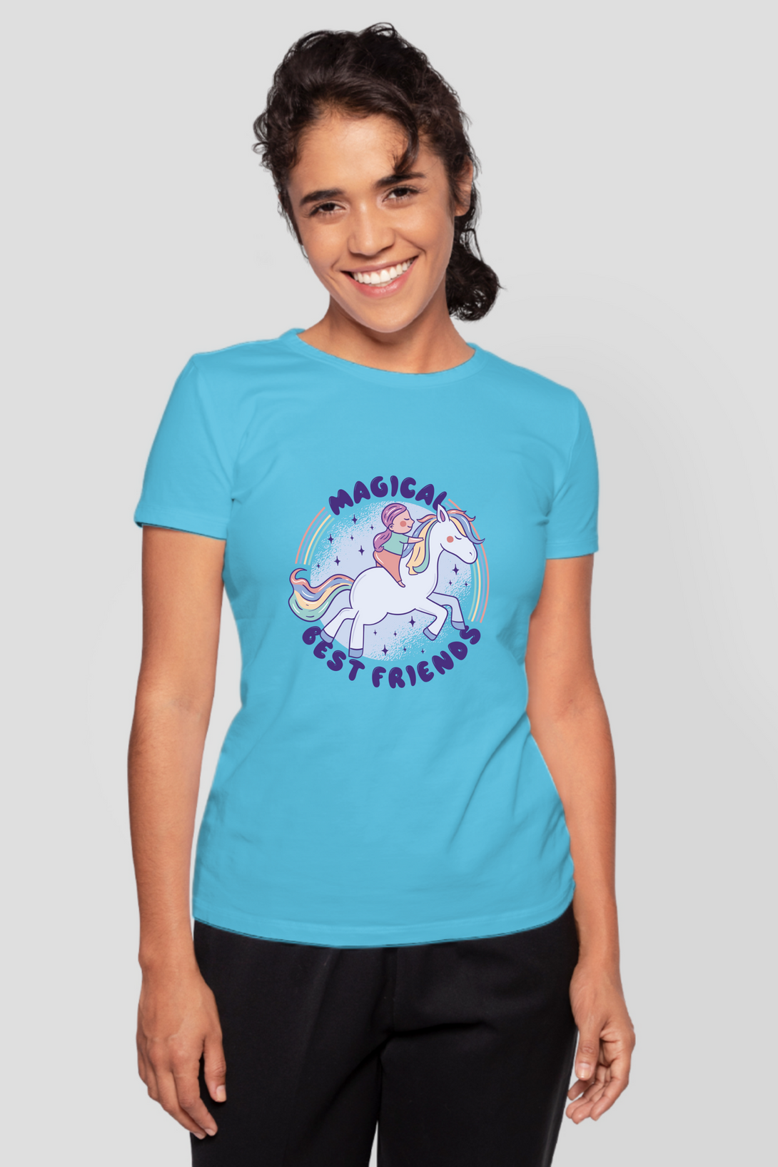Magical Friend Printed T-Shirt For Women - WowWaves - 6