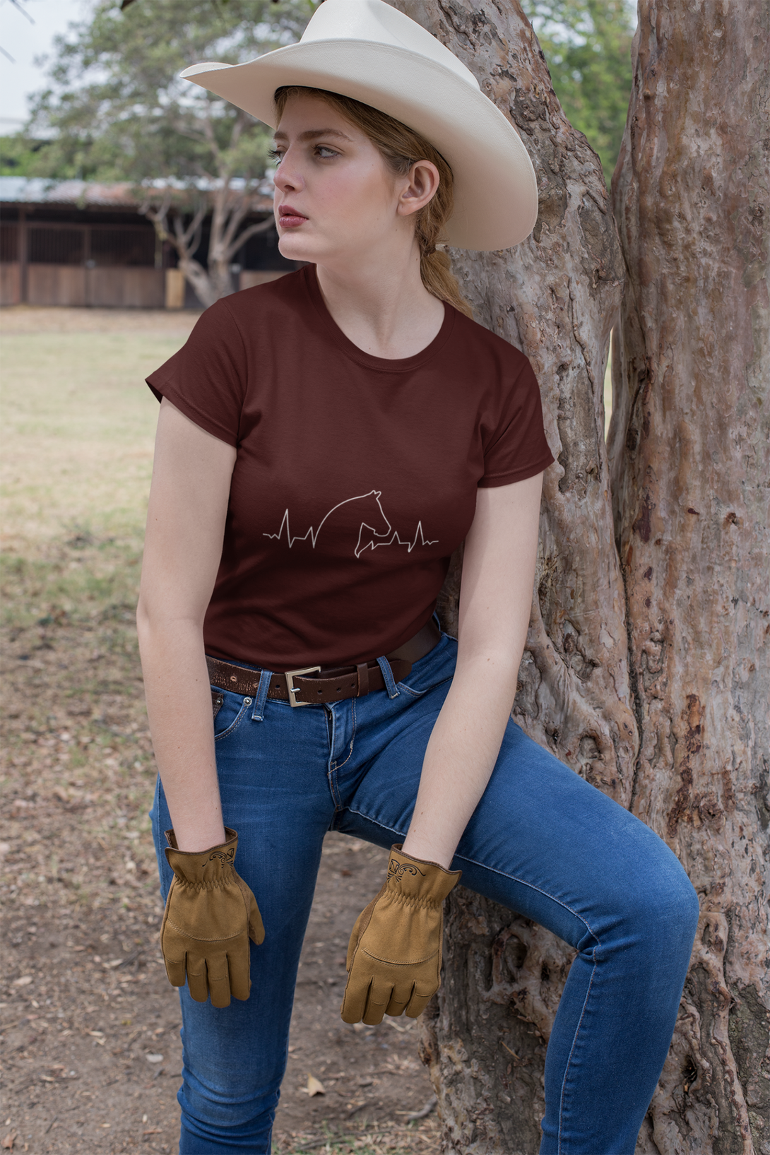 Horse Heartbeat Printed T-Shirt For Women - WowWaves - 5