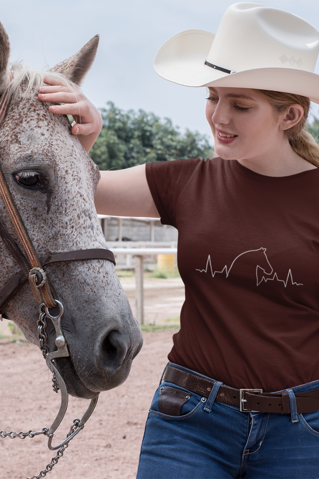 Horse Heartbeat Printed T-Shirt For Women - WowWaves - 4