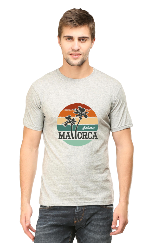 Mallorca Retro Sunset Printed T-Shirt For Men - WowWaves - 7