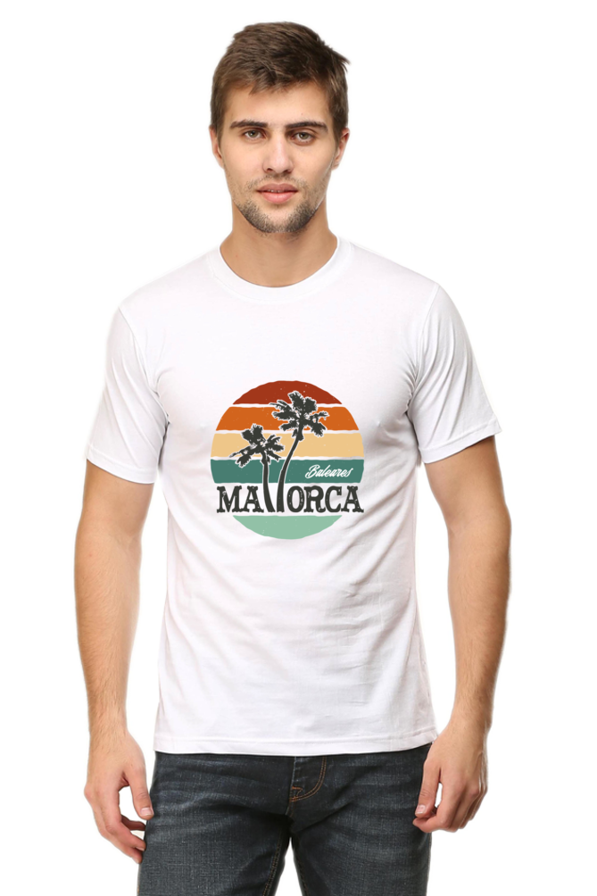 Mallorca Retro Sunset Printed T-Shirt For Men - WowWaves - 6
