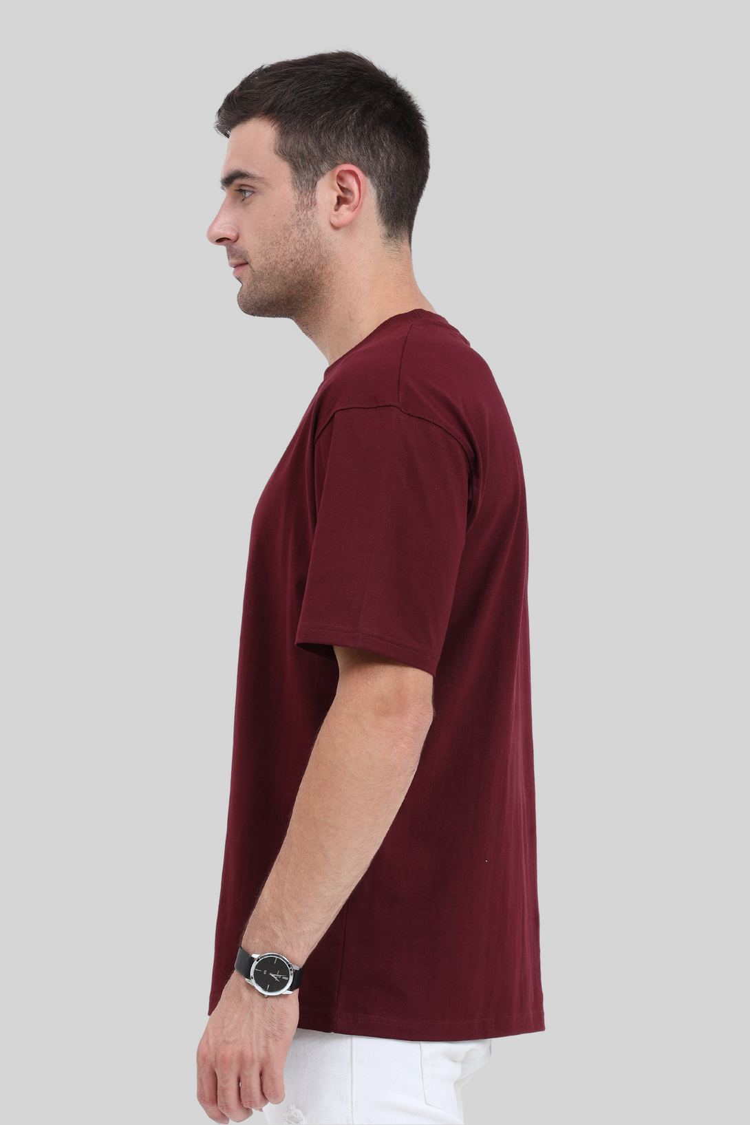 Maroon Oversized T-Shirt For Men - WowWaves - 7