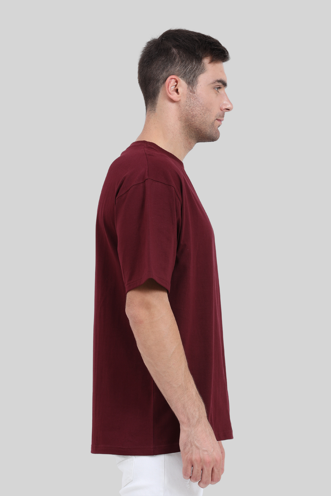 Maroon Oversized T-Shirt For Men - WowWaves - 5