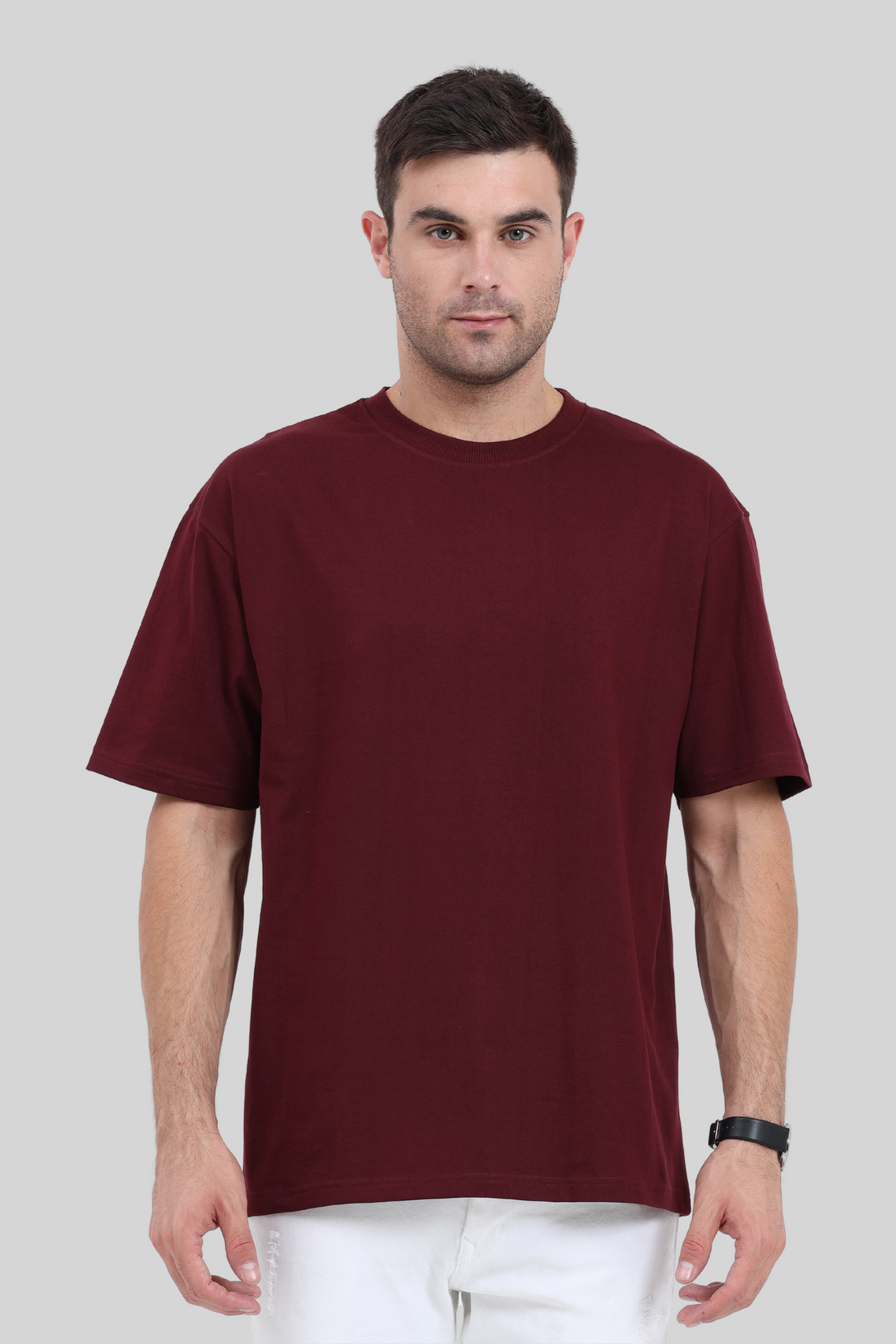 Maroon Oversized T-Shirt For Men - WowWaves