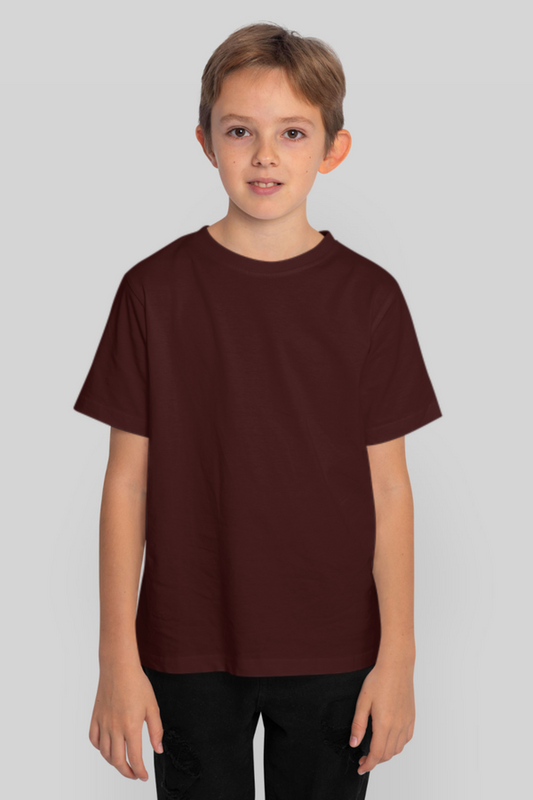 Maroon T-Shirt For Boy - WowWaves