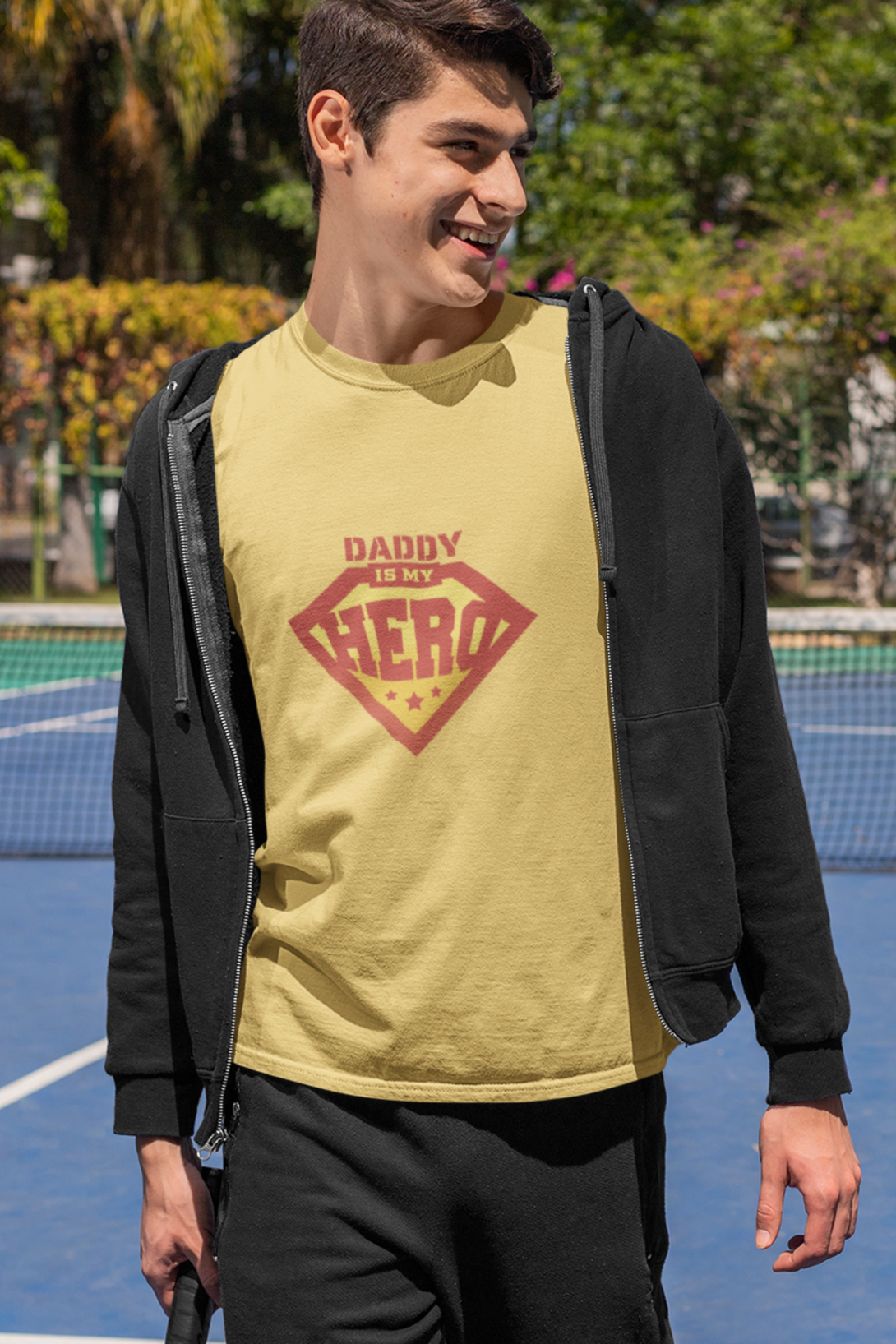 Daddy Is My Hero Printed T-Shirt For Men - WowWaves - 5