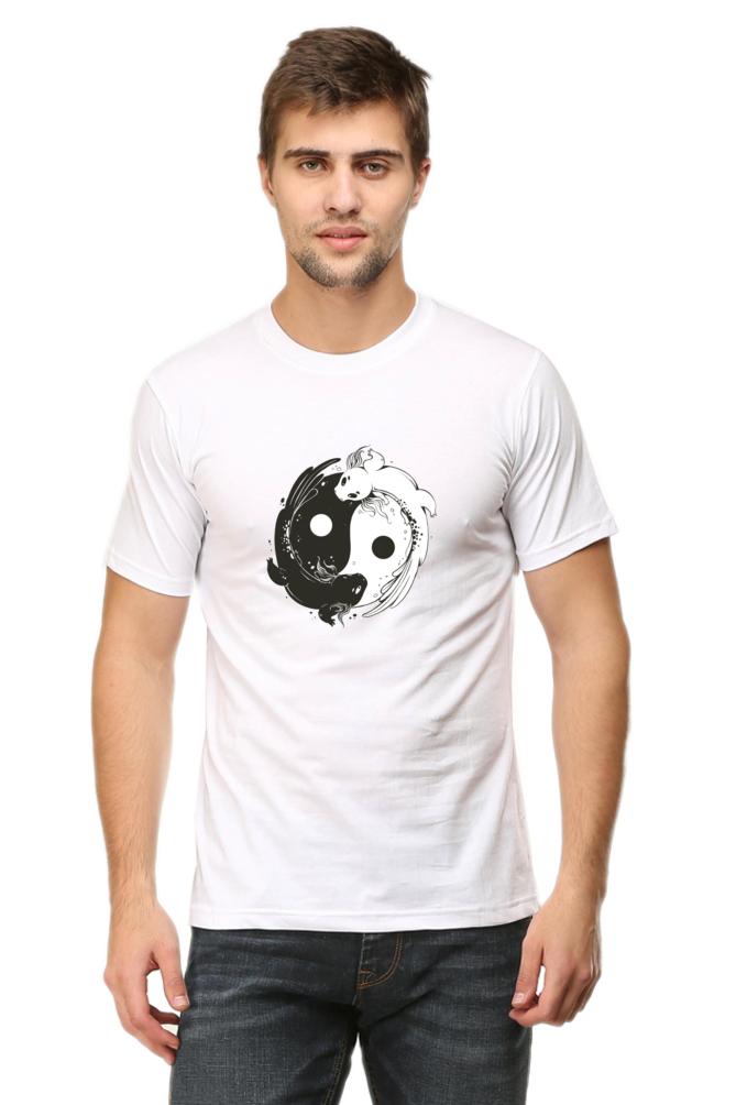 Yin Yang Axolotl Printed T-Shirt For Men - WowWaves - 8