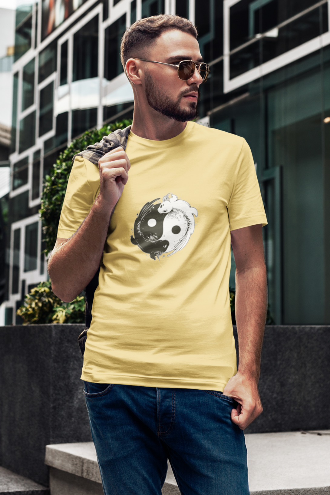 Yin Yang Axolotl Printed T-Shirt For Men - WowWaves - 6
