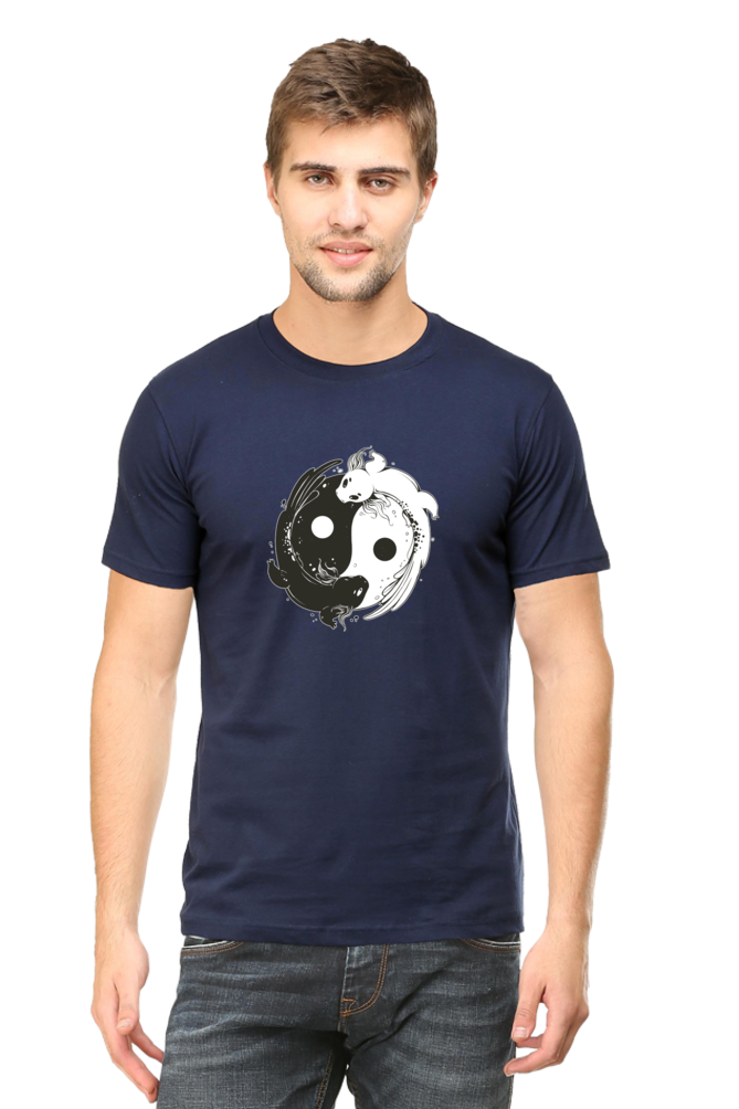 Yin Yang Axolotl Printed T-Shirt For Men - WowWaves - 11