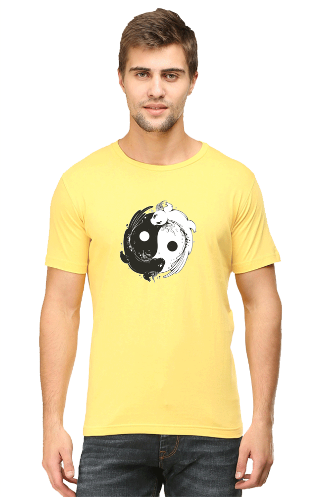 Yin Yang Axolotl Printed T-Shirt For Men - WowWaves - 9
