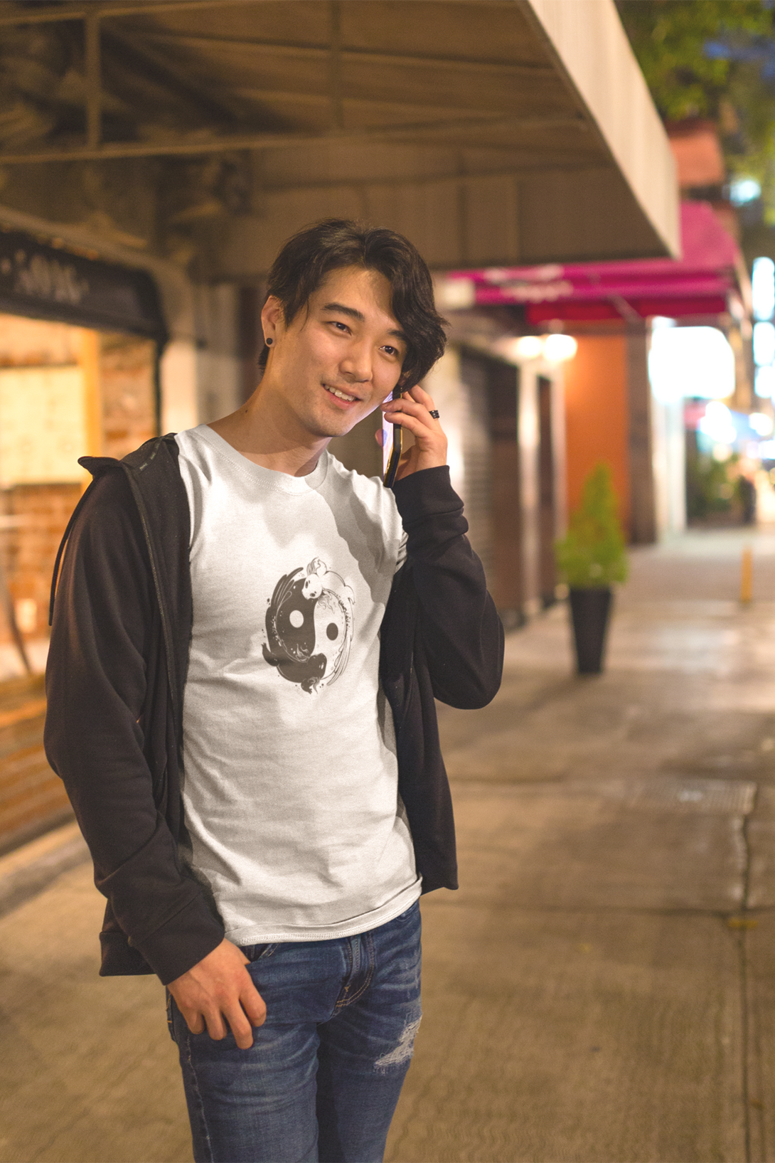 Yin Yang Axolotl Printed T-Shirt For Men - WowWaves - 2