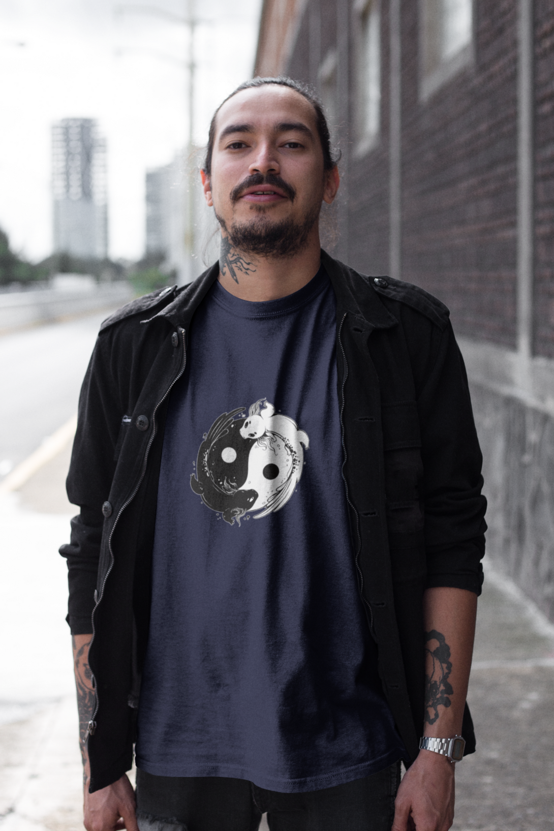 Yin Yang Axolotl Printed T-Shirt For Men - WowWaves - 5