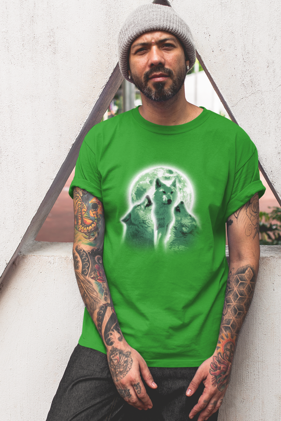 Wolves Howling Printed T-Shirt For Men - WowWaves - 8