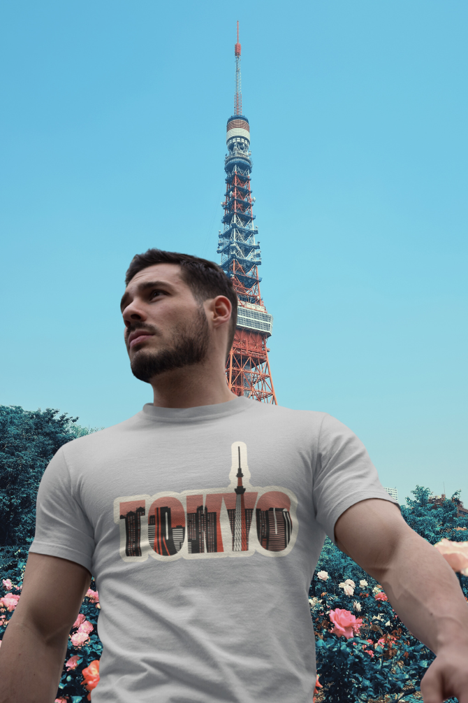 Tokyo Skyline Printed T-Shirt For Men - WowWaves - 4