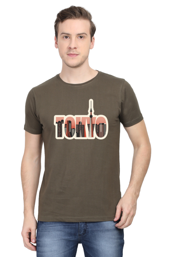 Tokyo Skyline Printed T-Shirt For Men - WowWaves - 7