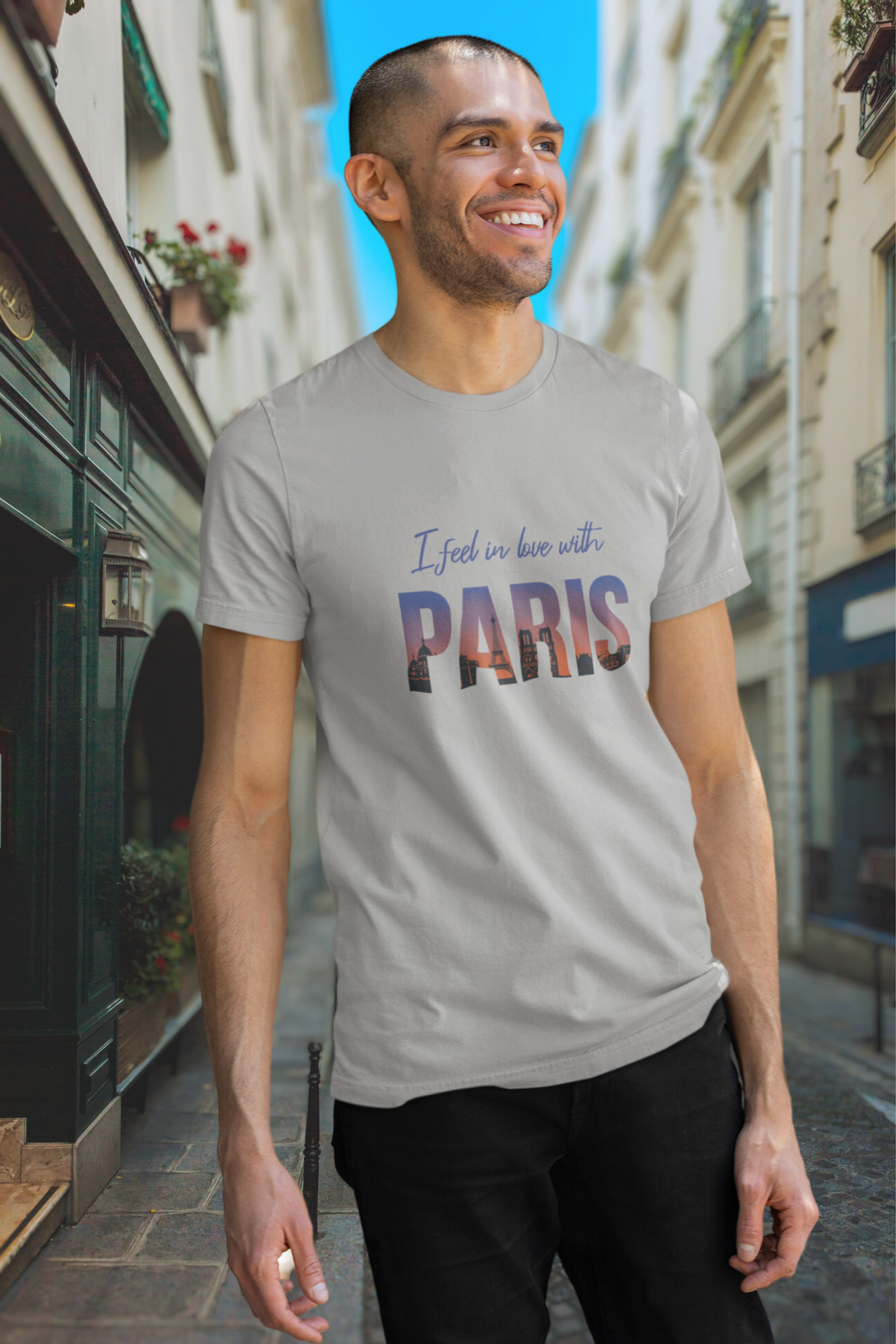 In Love With Paris Printed T-Shirt For Men - WowWaves - 4