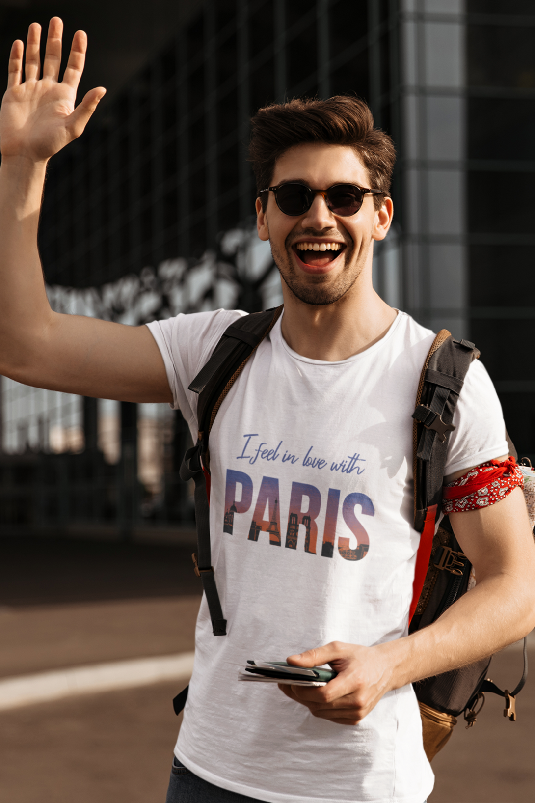 In Love With Paris Printed T-Shirt For Men - WowWaves - 2