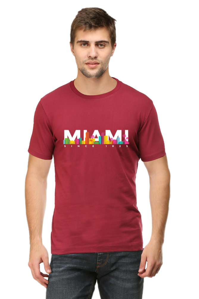 Miami Skyline Printed T-Shirt For Men - WowWaves - 8