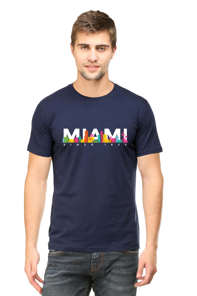 Miami Skyline Printed T-Shirt For Men - WowWaves - 11