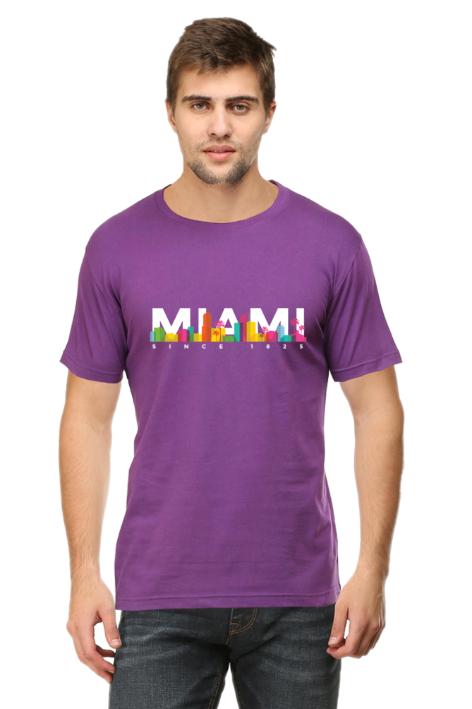 Miami Skyline Printed T-Shirt For Men - WowWaves - 9