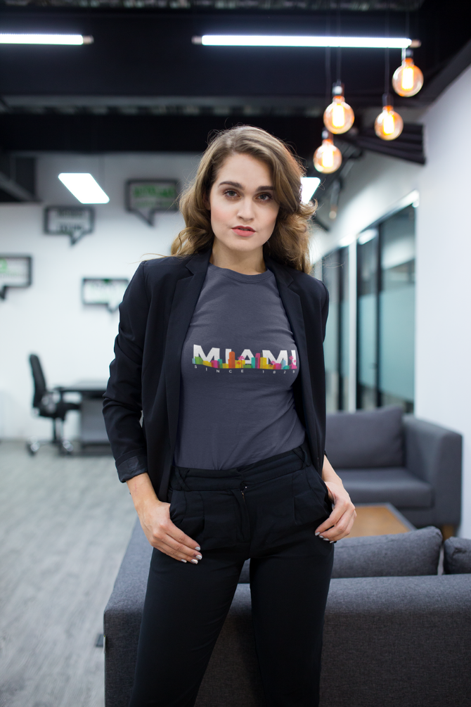 Miami Skyline Printed T-Shirt For Women - WowWaves - 6