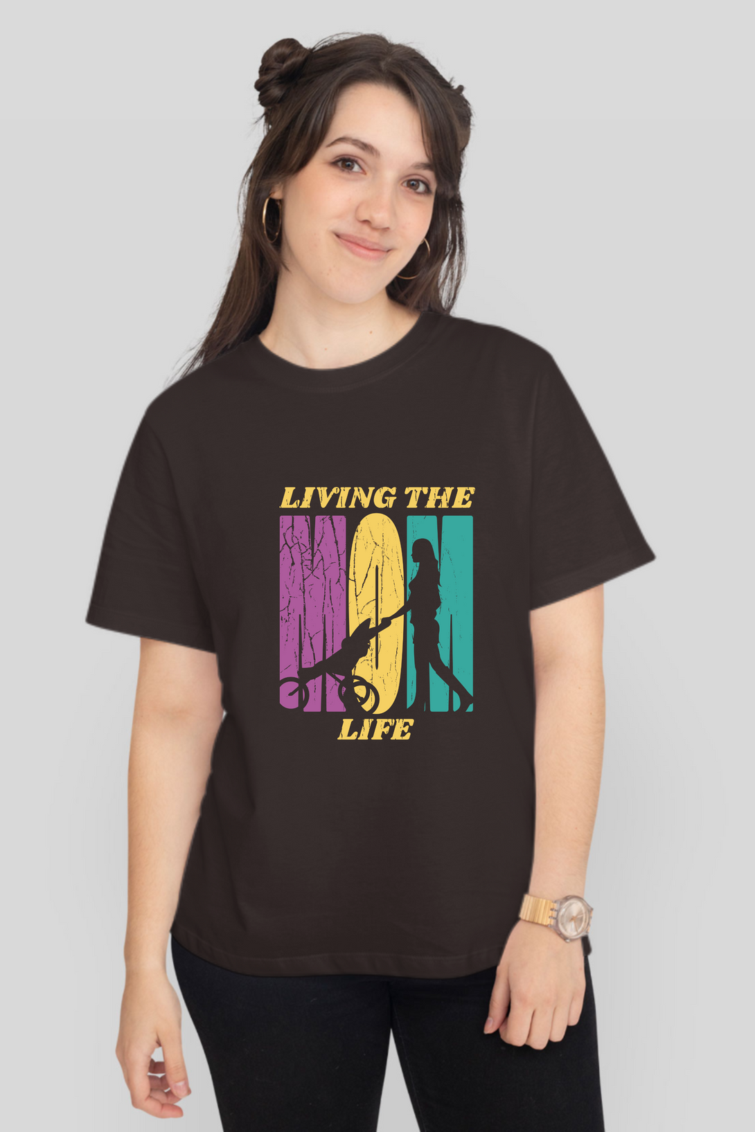 Mom Life Journey Printed T-Shirt For Women - WowWaves - 12