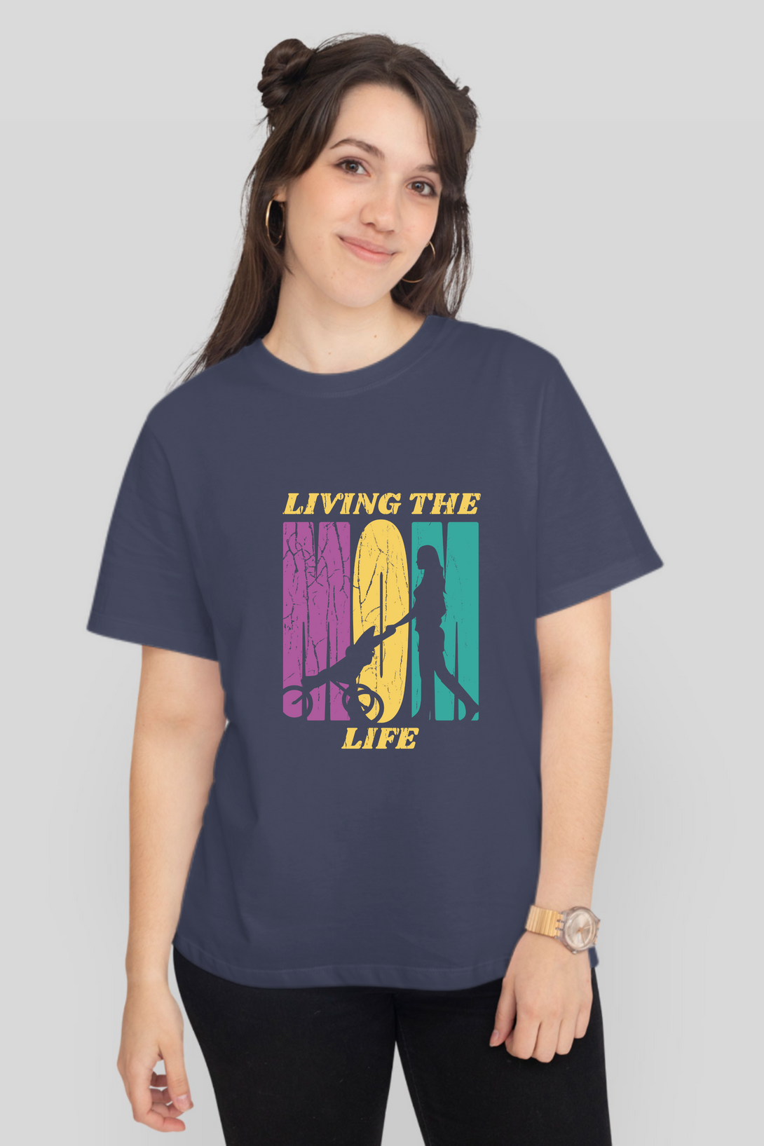 Mom Life Journey Printed T-Shirt For Women - WowWaves - 11