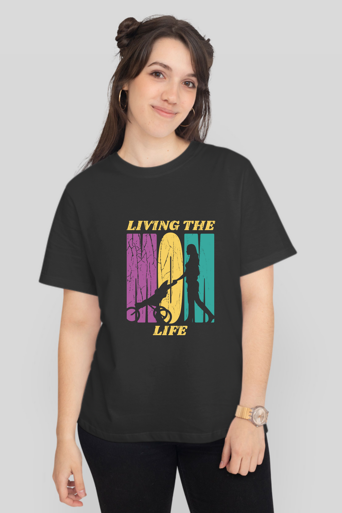 Mom Life Journey Printed T-Shirt For Women - WowWaves - 13