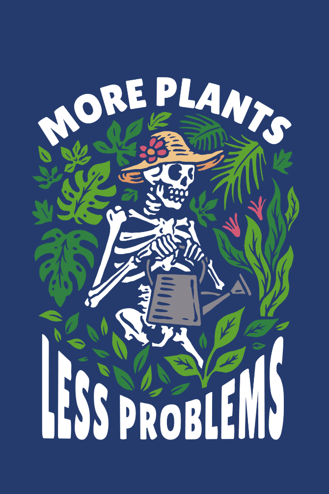 More Plants Less Problems Printed T-Shirt For Men - WowWaves - 1