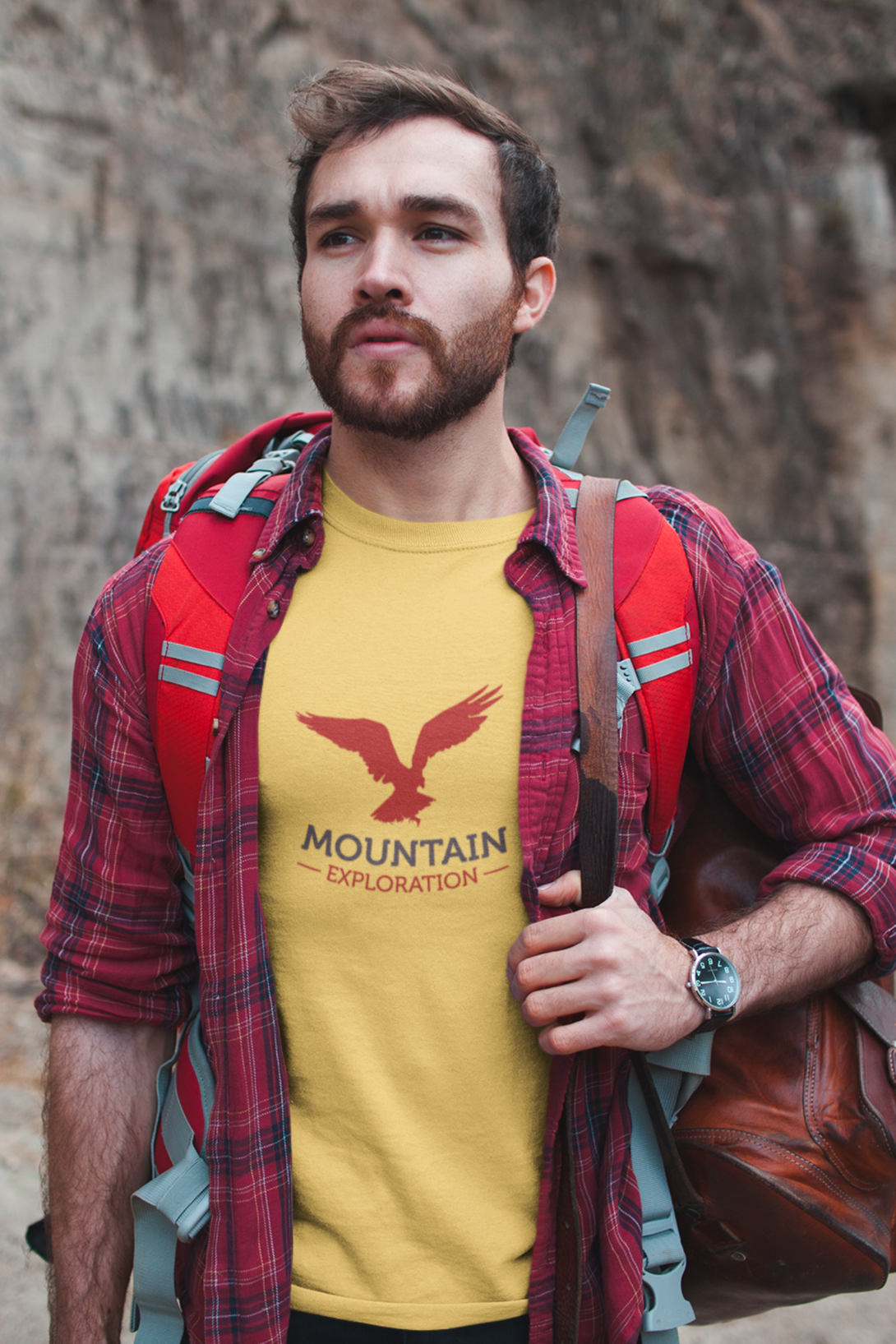 Mountain Exploration Printed T-Shirt For Men - WowWaves