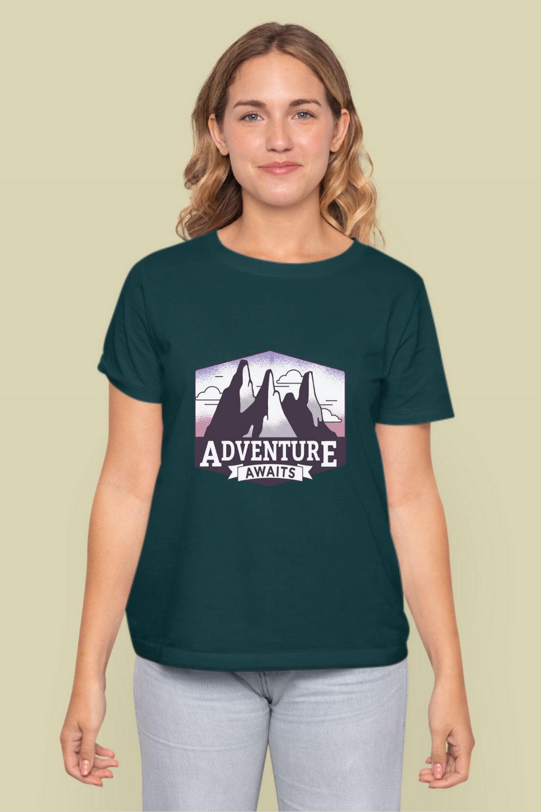 Adventure Awaits Printed T-Shirt For Women - WowWaves - 13