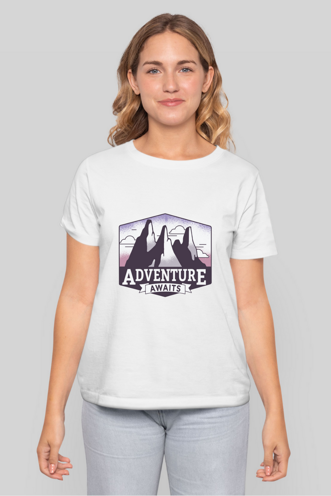 Adventure Awaits Printed T-Shirt For Women - WowWaves - 14