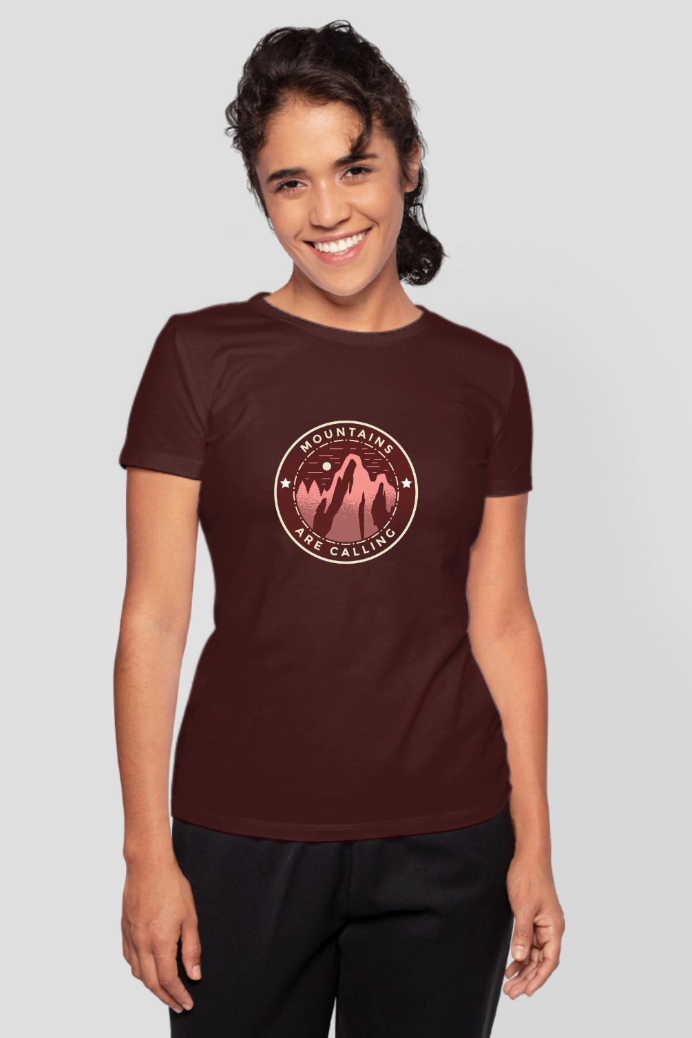 Mountains Are Calling Printed T-Shirt For Women - WowWaves - 6
