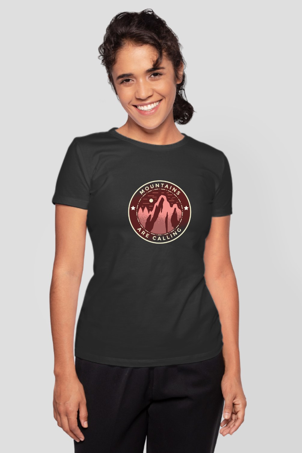 Mountains Are Calling Printed T-Shirt For Women - WowWaves - 7