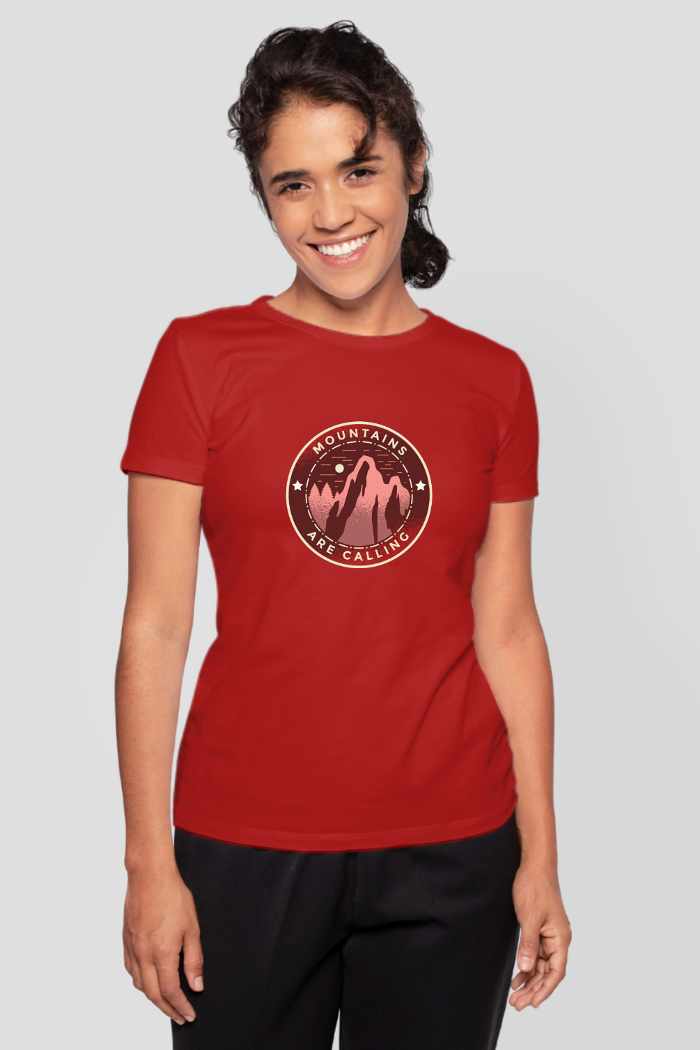 Mountains Are Calling Printed T-Shirt For Women - WowWaves - 8