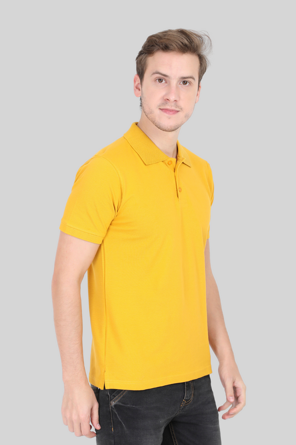 Mustard Yellow Polo T-Shirt For Men - WowWaves