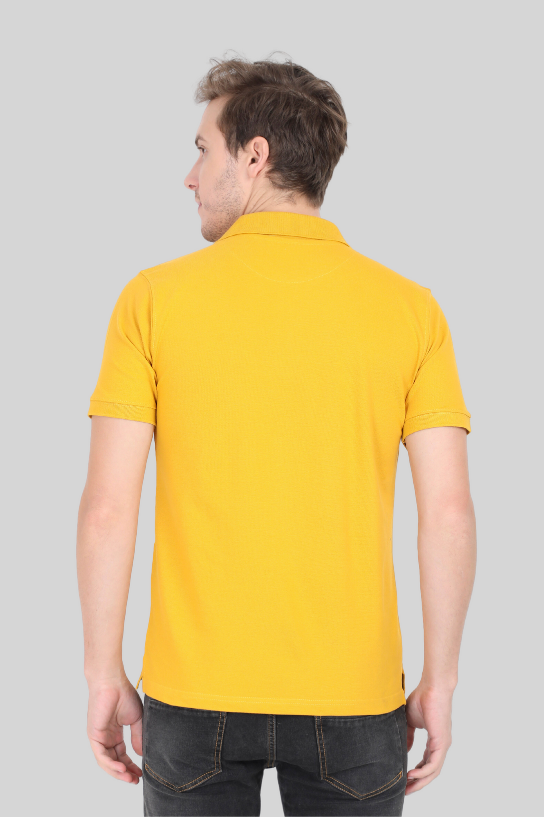 Mustard Yellow Polo T-Shirt For Men - WowWaves - 8