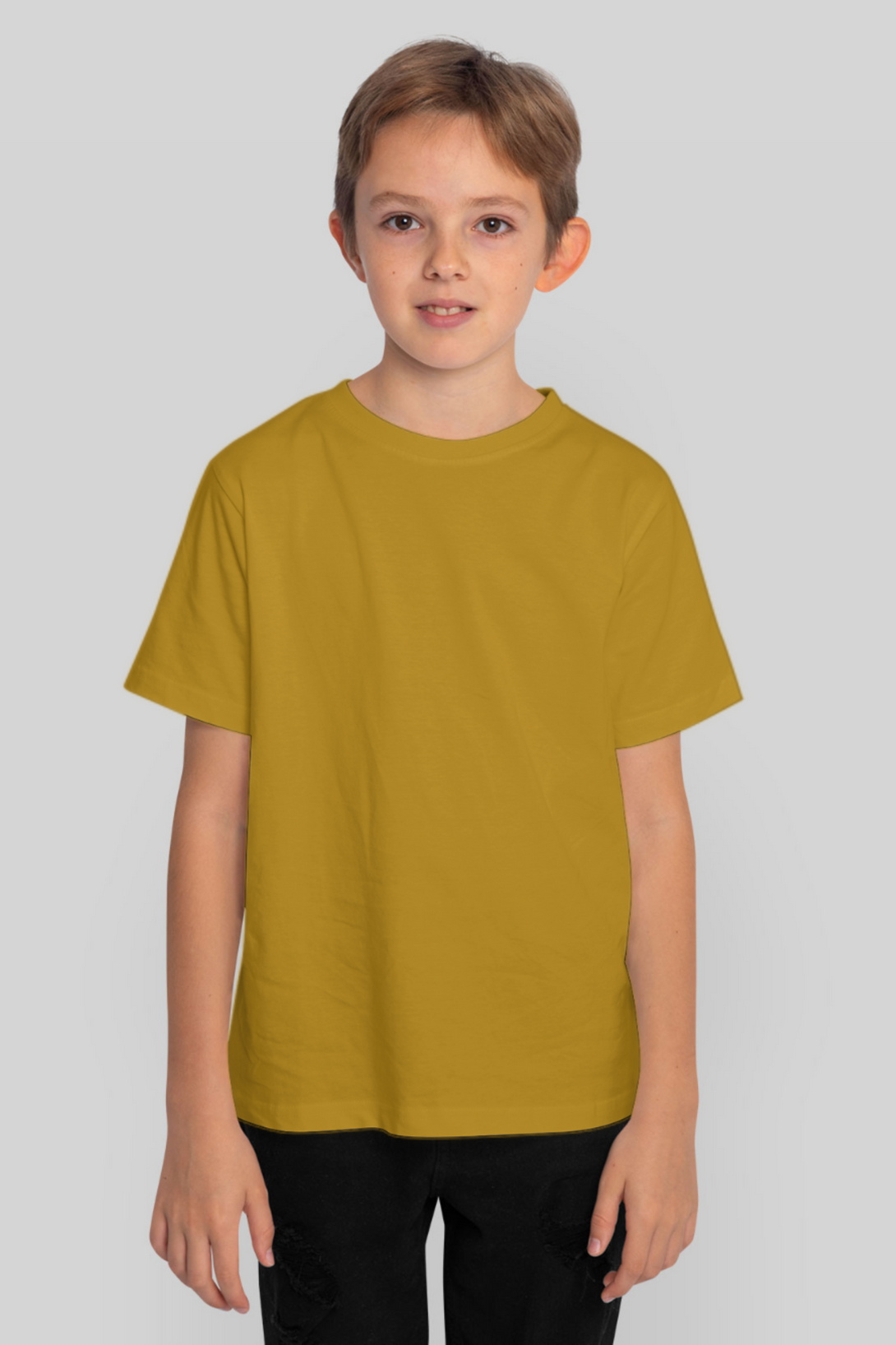 Mustard Yellow T-Shirt For Boy - WowWaves - 1