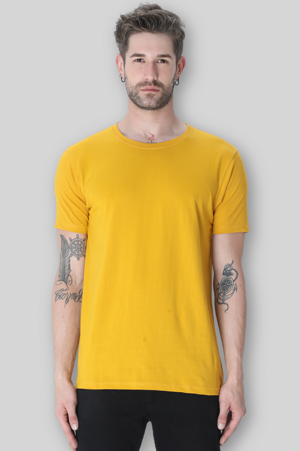 Mustard Yellow T-Shirt For Men - WowWaves