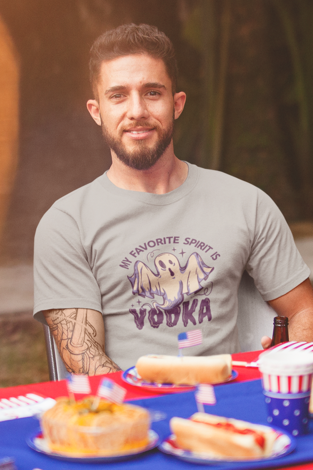 My Favourite Spirit Is Vodka Printed T-Shirt For Men - WowWaves - 3