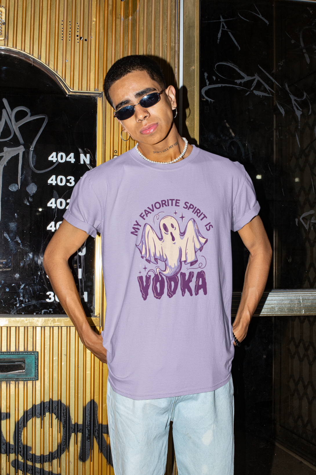 My Favourite Spirit Is Vodka Printed T-Shirt For Men - WowWaves - 6